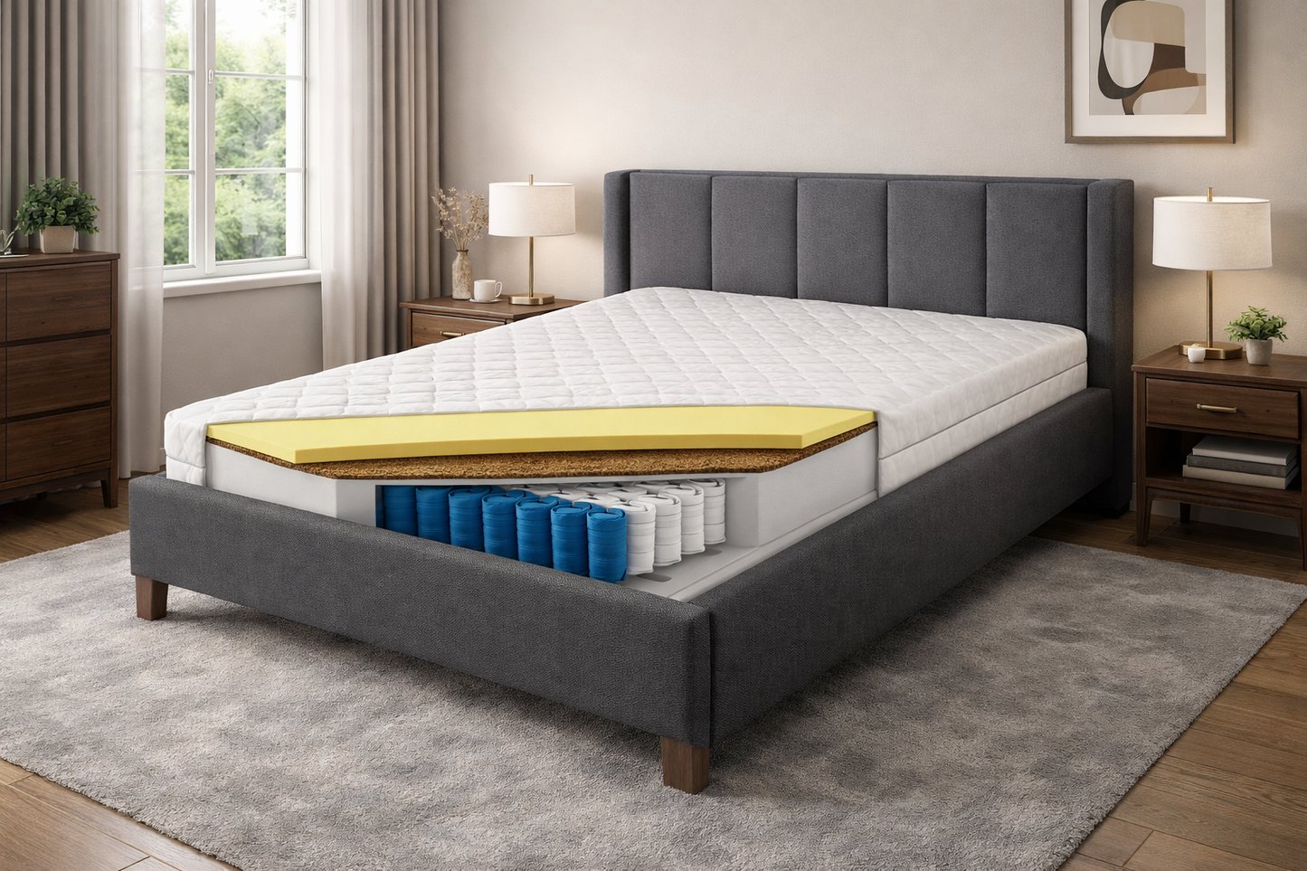 Materac kieszeniowy SIESTA 23 cm Pocket Visco HR Kokos