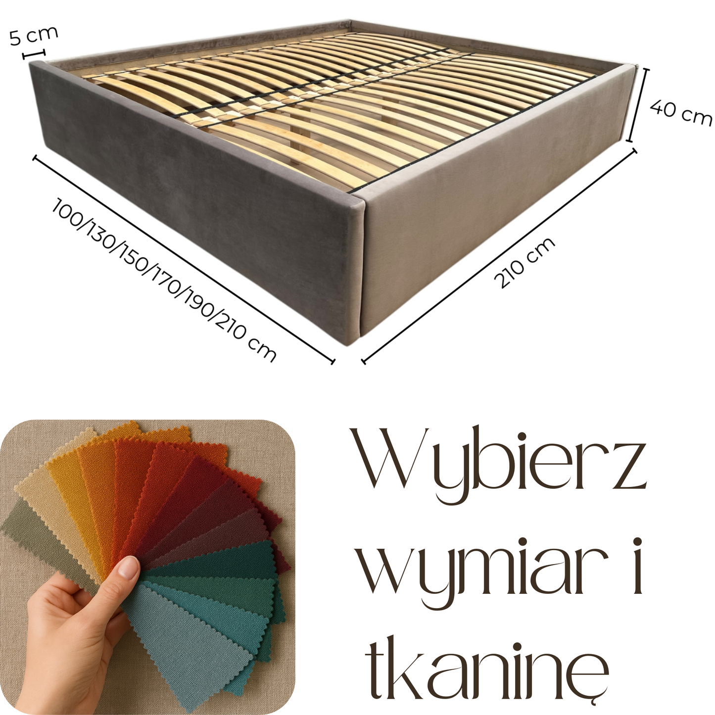 Łóżko tapicerowane ROMA