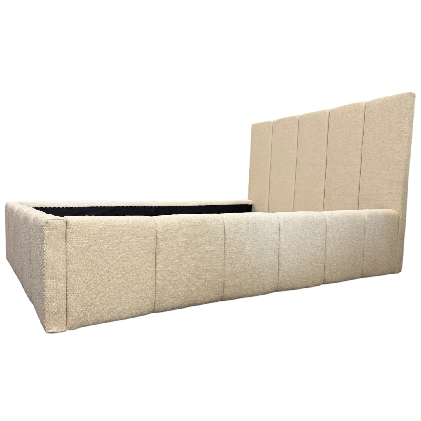 Łóżko tapicerowane NEVADA z pojemnikiem miękki zagłówek