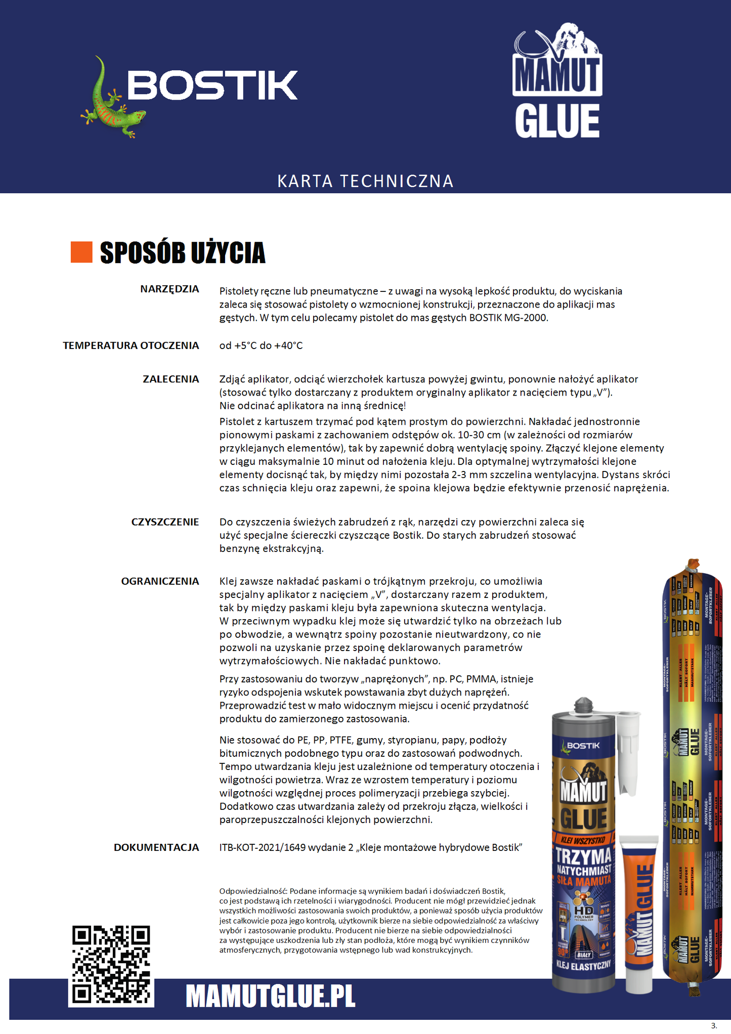 Klej montażowy Mamut Glue 290 ml do paneli tapicerowanych